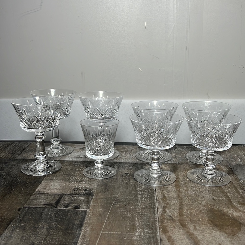 Vintage Fostoria "Wakefield" Pattern #820 Lead Crystal Cocktail Glasses Set 8